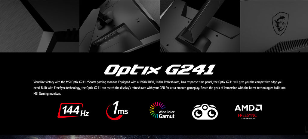 MSI Optix G241 24" Full HD 144Hz Anti-Glare Gaming IPS Monitor Description