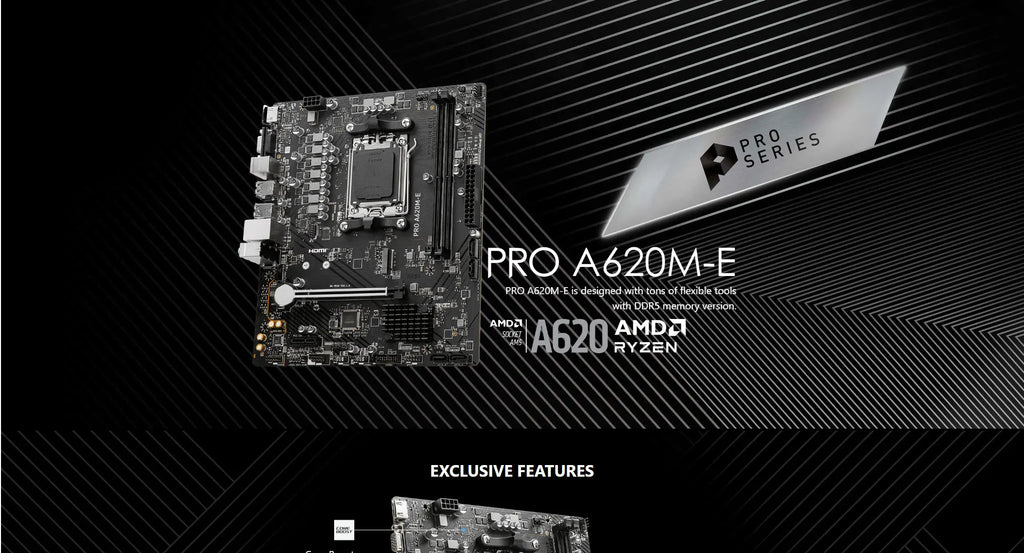 MSI PRO A620M-E AMD AM5 Micro-ATX Gaming Motherboard Description