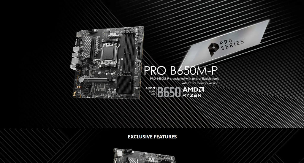 MSI PRO B650M-P AMD AM5 Micro-ATX Gaming Motherboard Description