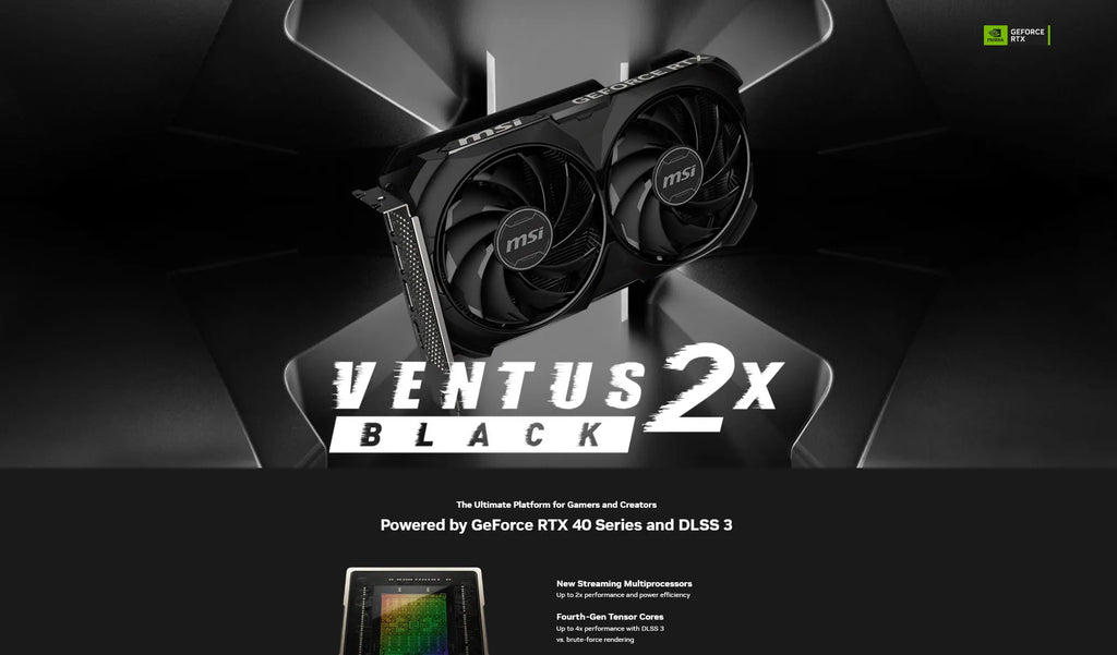 MSI Geforce RTX 4060 VENTUS 2X BLACK 8G OC Gaming Video Card Description