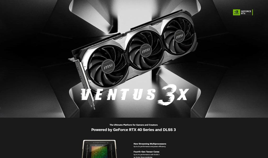 MSI Geforce RTX 4060Ti VENTUS 3X 8G OC Gaming Video Card Description