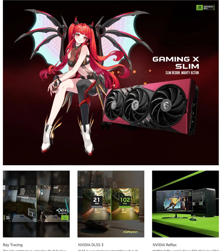 MSI Geforce RTX 4070 SUPER 12G GAMING X SLIM MLG Gaming Video Card Description