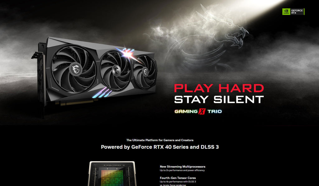 MSI Geforce RTX 4070TI GAMING X TRIO 12G Gaming Video Card Description