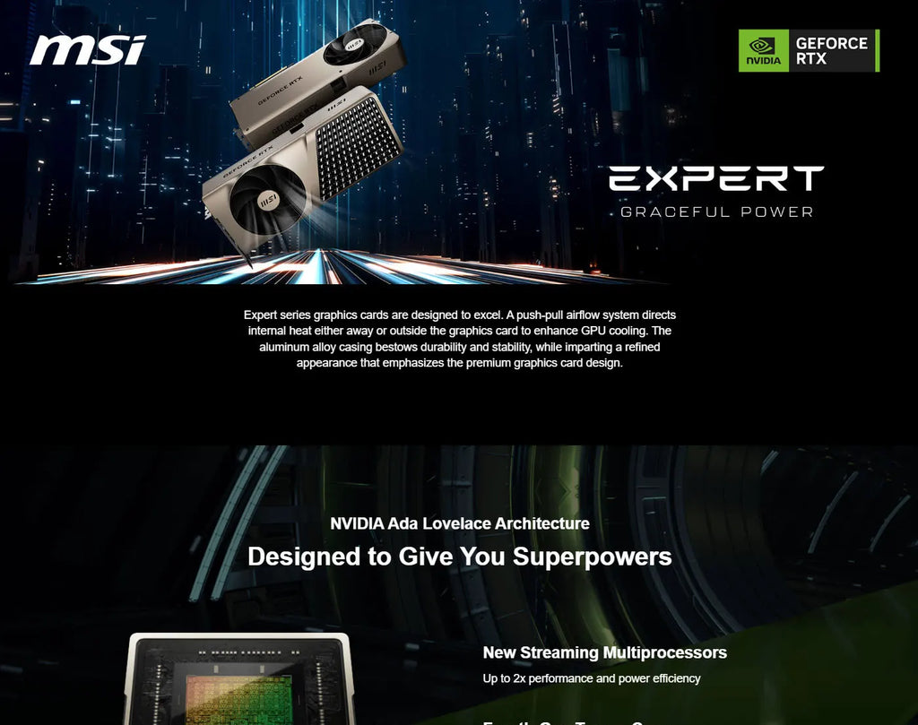 MSI Geforce RTX 4070Ti SUPER 16G EXPRET Gaming Video Card Description