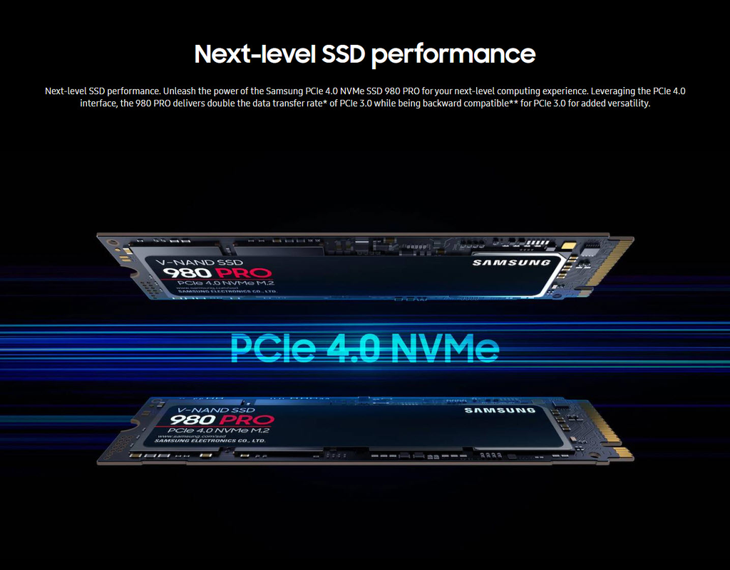 Samsung 980 Pro PCIe Gen 4.0 x4 NVMe SSD Description