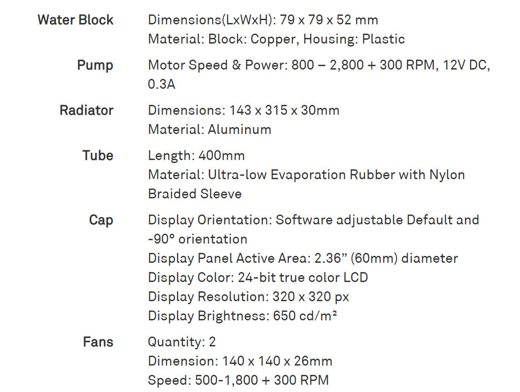 NZXT Kraken Z Series Z63 280mm All-In-One RGB Liquid Cooler RL-KRZ63-01 Specification