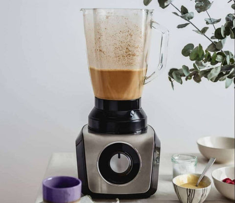 Blender with coffee in it