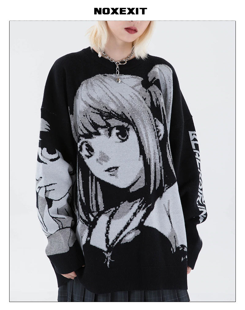 ANIME streetwear sweater NOXEXIT DEATHNOTE MISA MISA amane emo KNIT