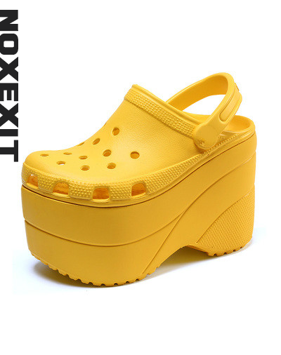 platform yellow crocs