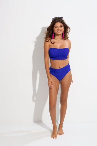 Neon Coral Casey Halter, Halter Bikini Top