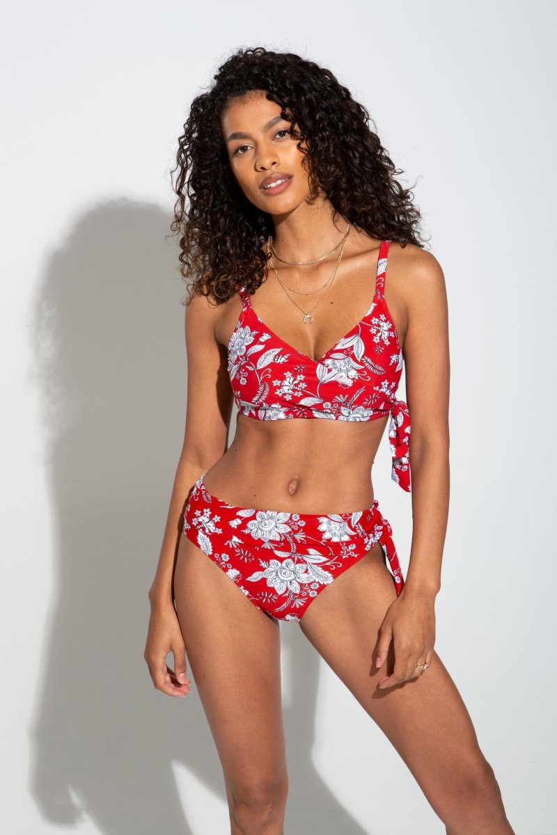 On Board underwired bralette swimsuit top Rhododendron Red