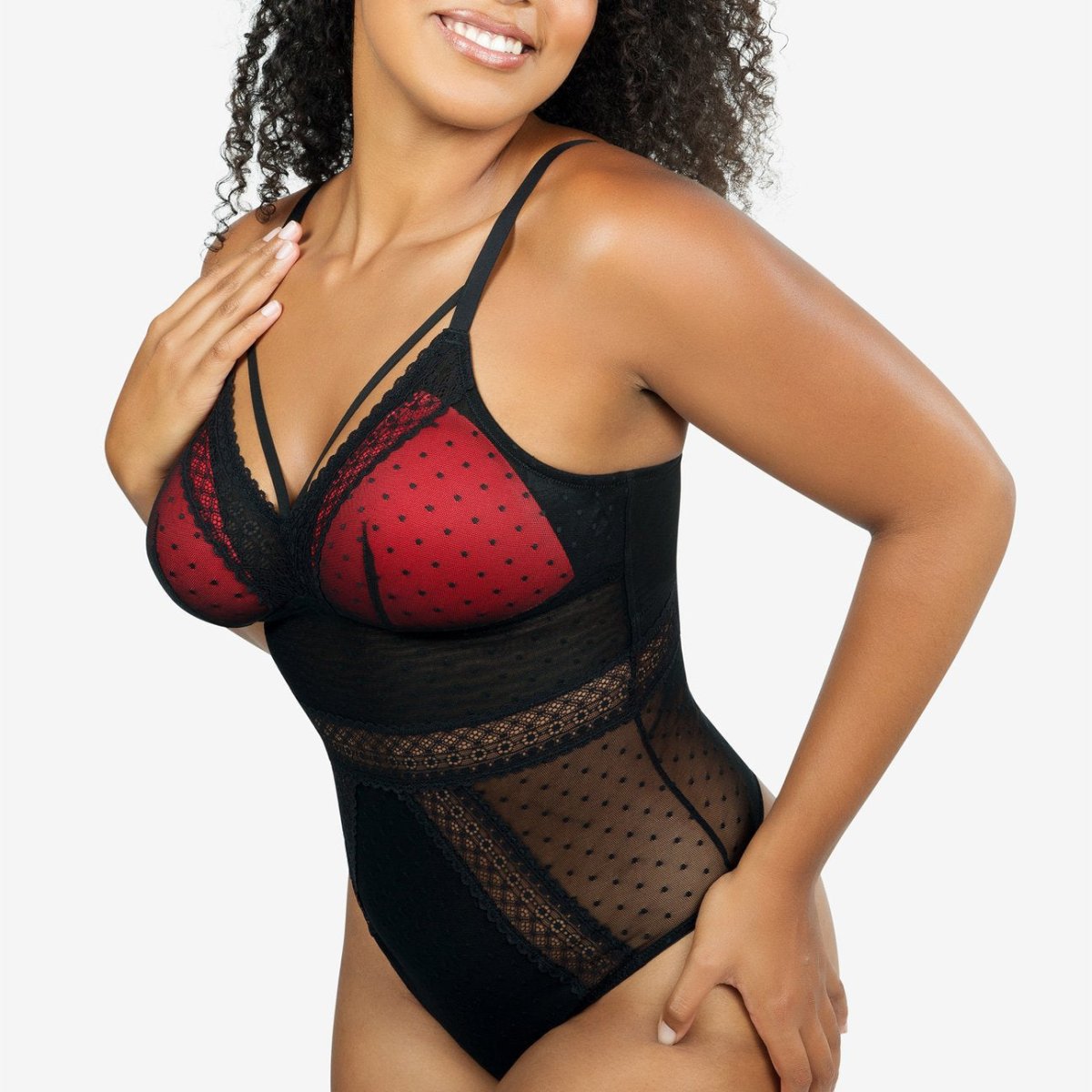 Parfait Mia Dot Wire-Free Padded Mesh Bralette (P6011)- Bright