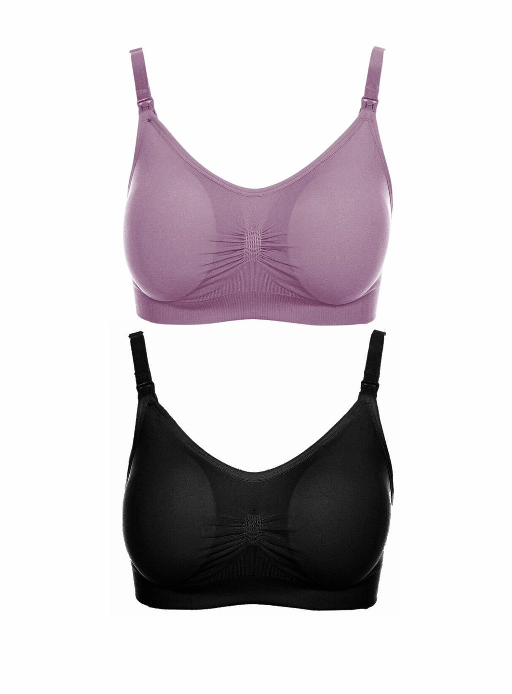 2-pack Cotton Push-up Bras - Pink/taupe - Ladies