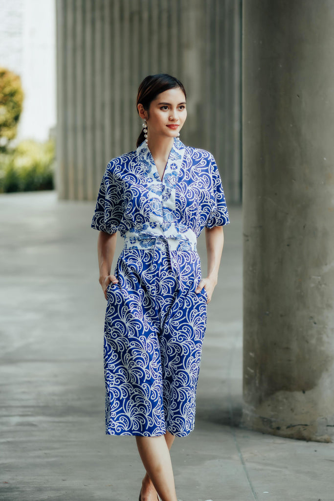 PORCELAIN BLU Batik Jumpsuit – ANS.EIN