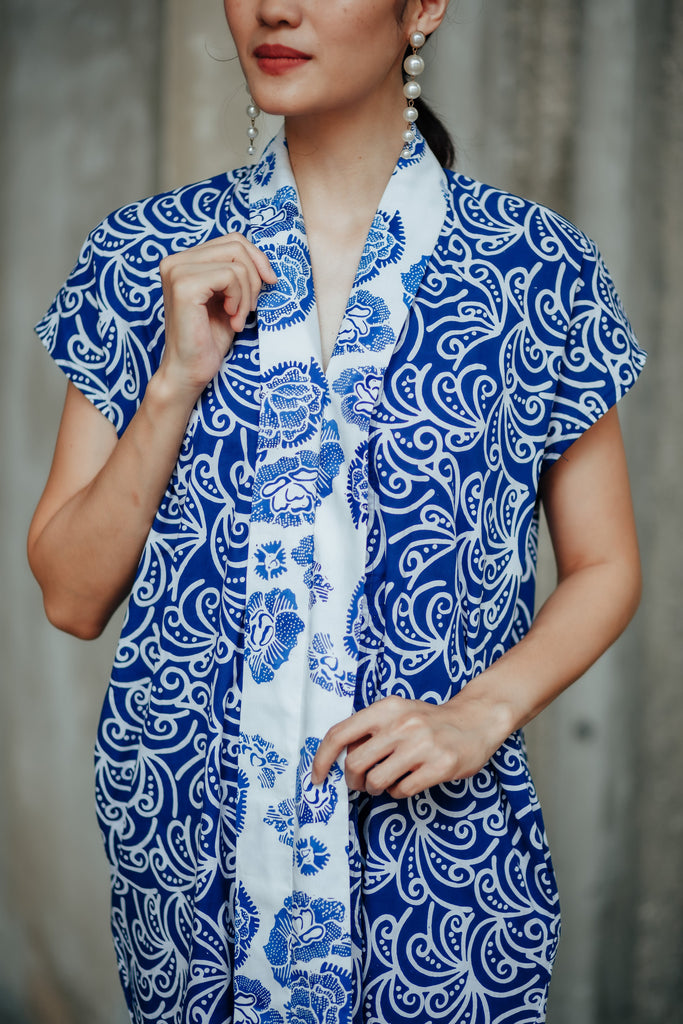 PORCELAIN BLU Batik Nyonya Dress – ANS.EIN