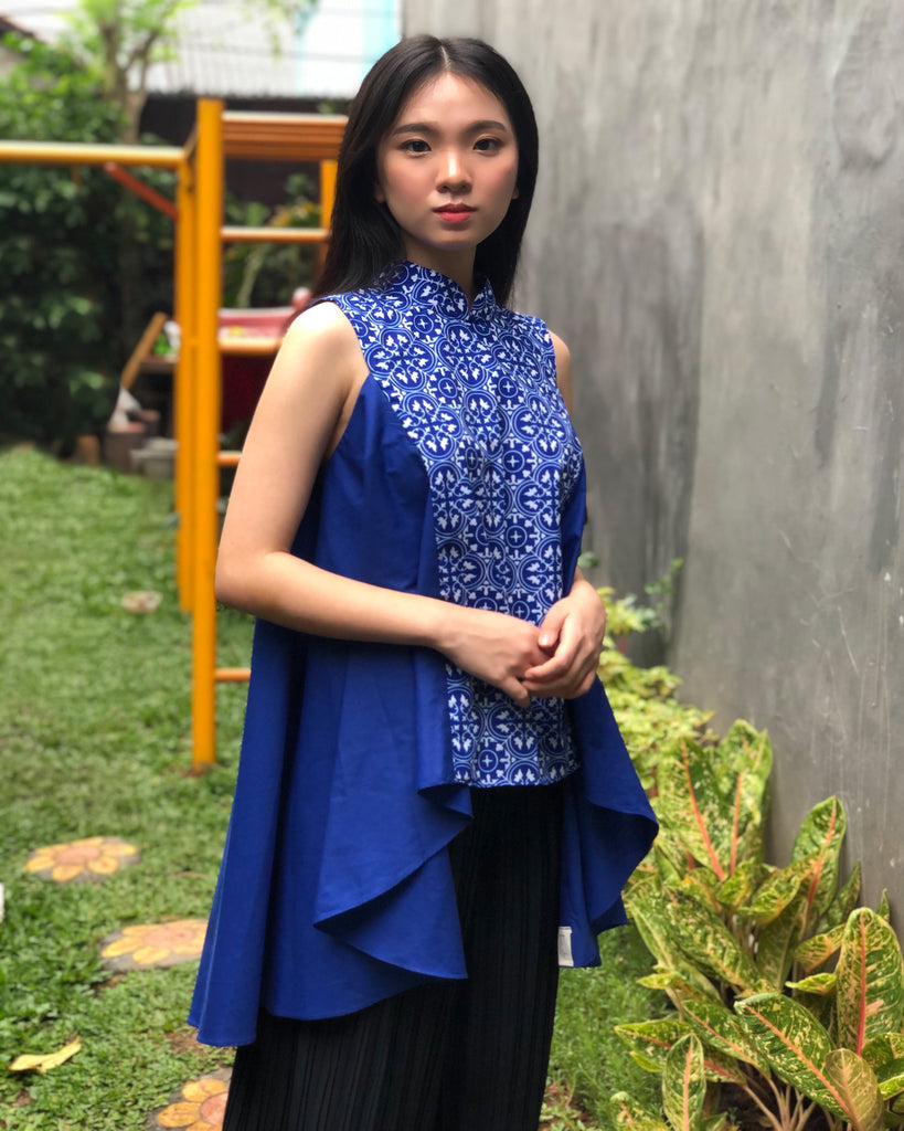 Peranakan Blu Flying Top – ANS.EIN