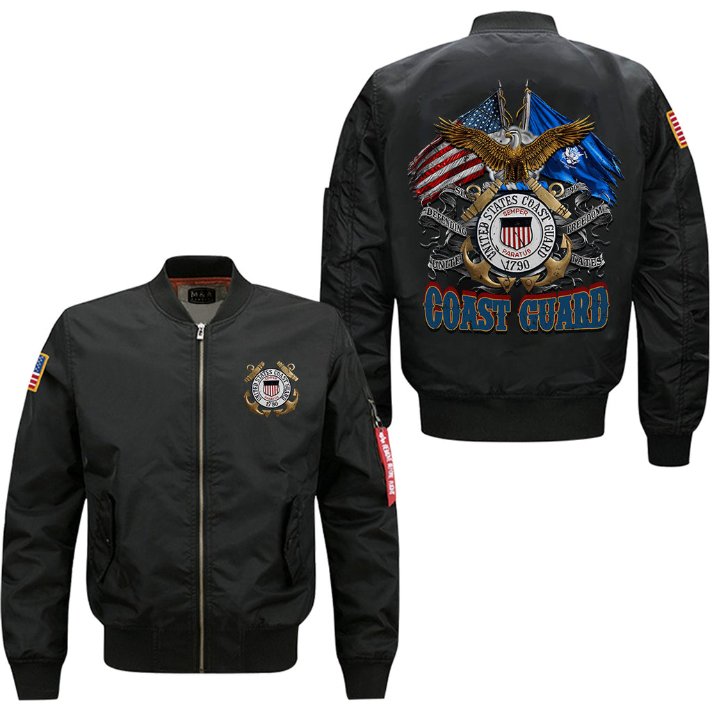 COAST GUARD - DEFENDING FREEDOM - VETERAN FLIGHT JACKET – FreeValue Store