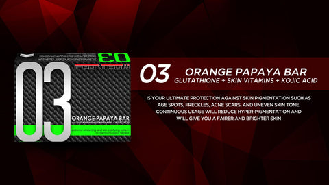 03 Barre de papaye orange Glutathion Vitamines pour la peau Acide kojique