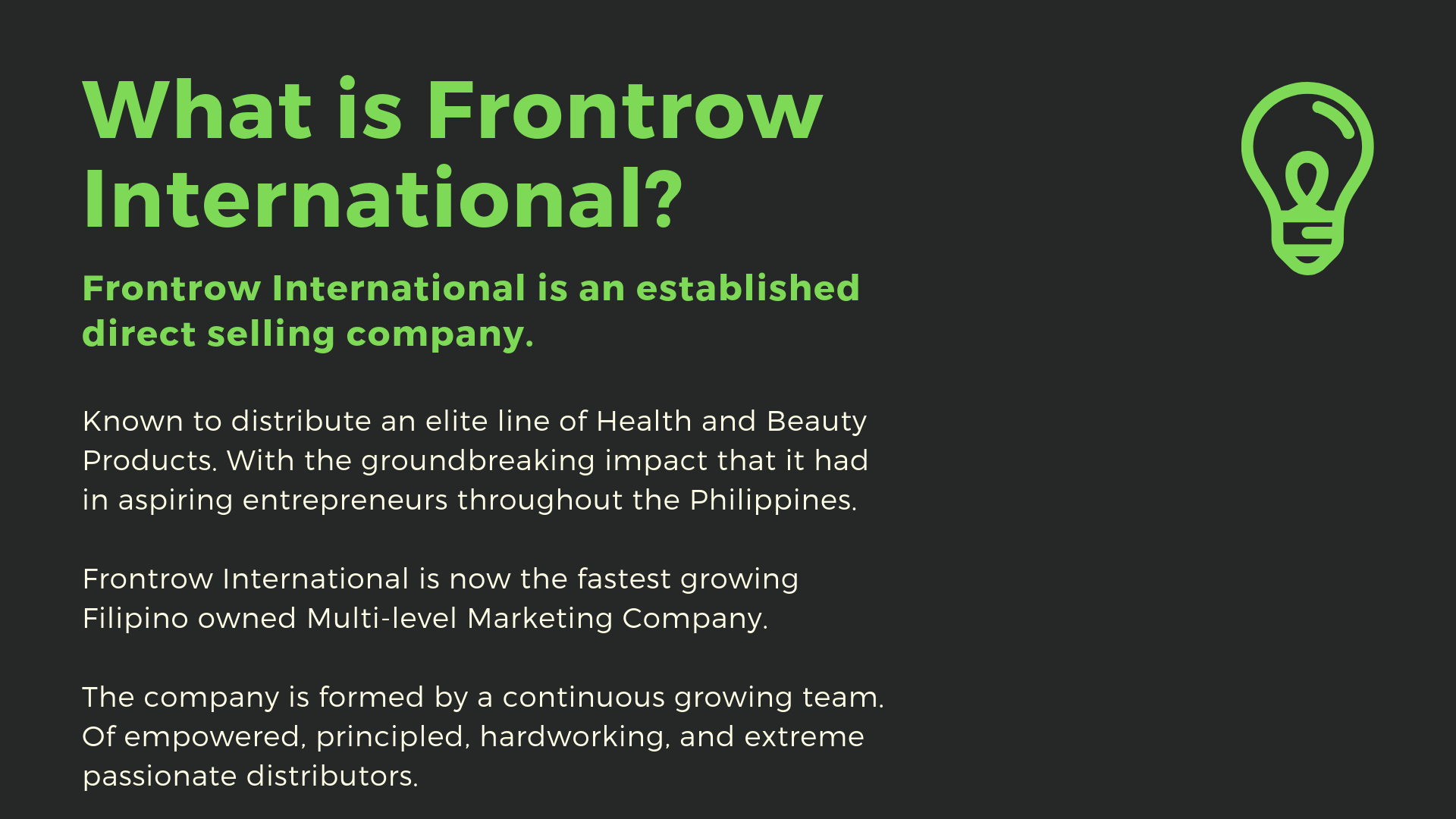 what is frontrow