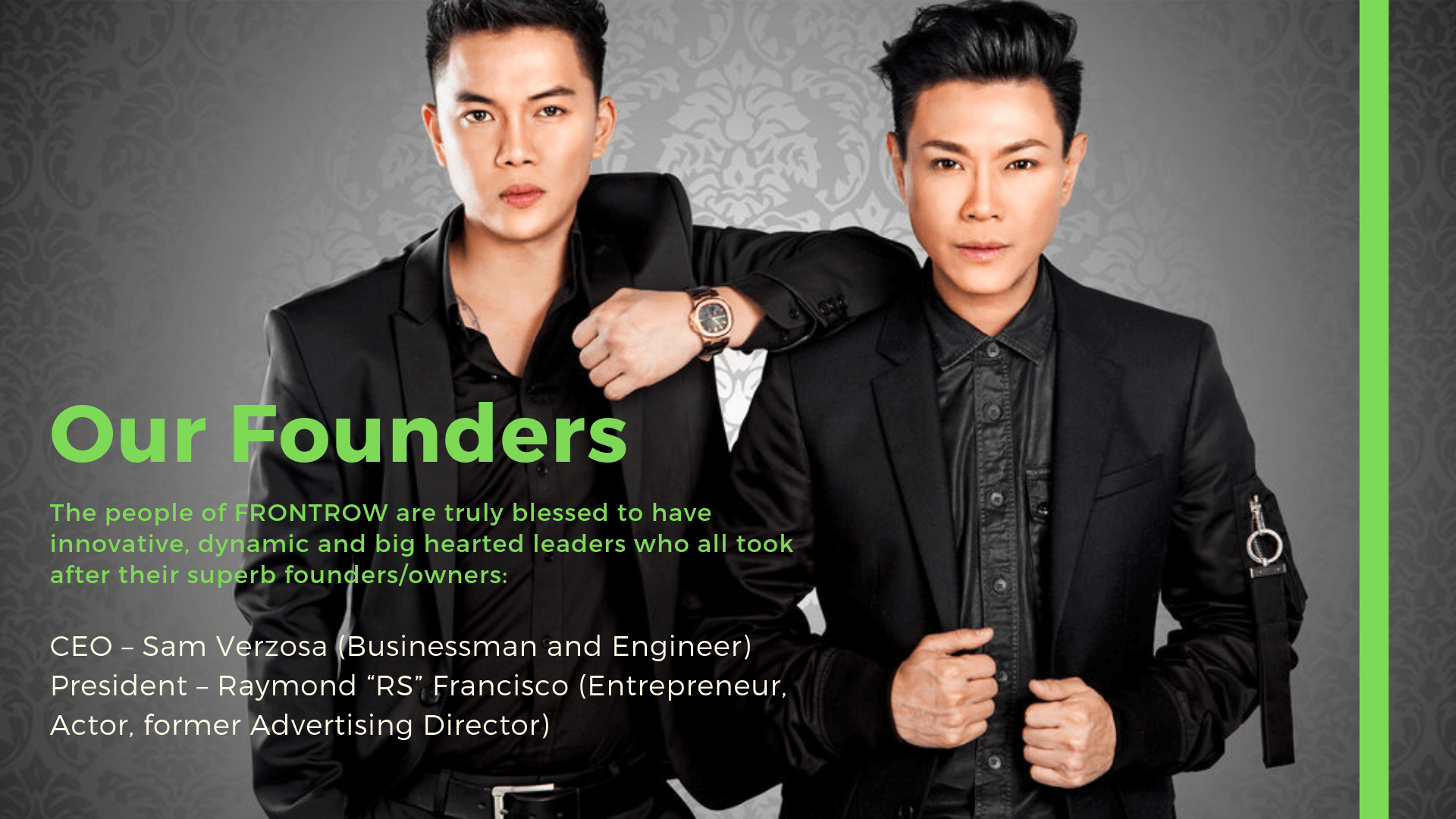 Frontrow International Owners and Founders