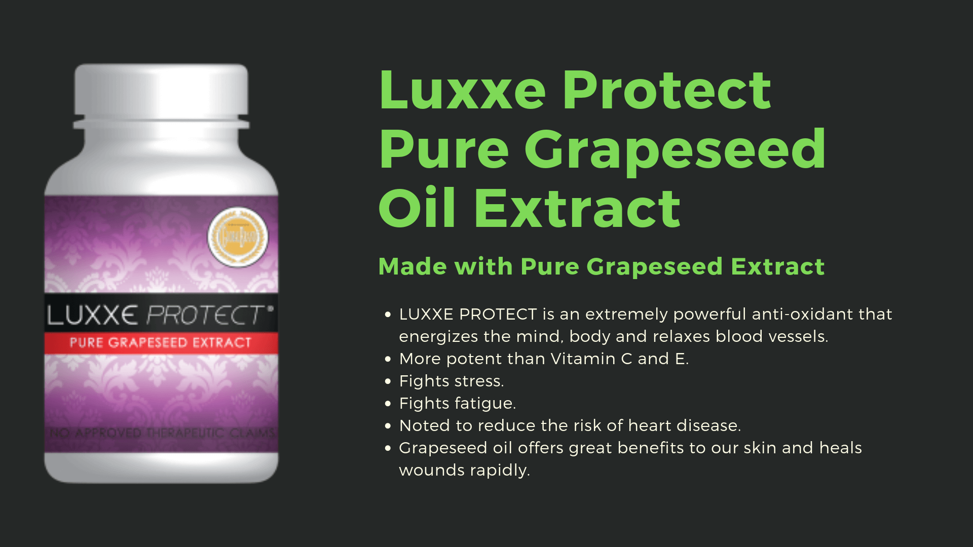 détails de l'image de l'extrait d'huile de pépins de raisin pure luxxe protect