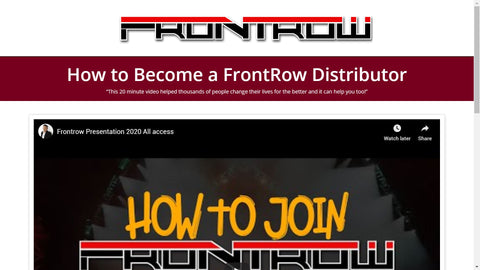 Présentation des ventes en ligne du site Web gratuit Frontrow