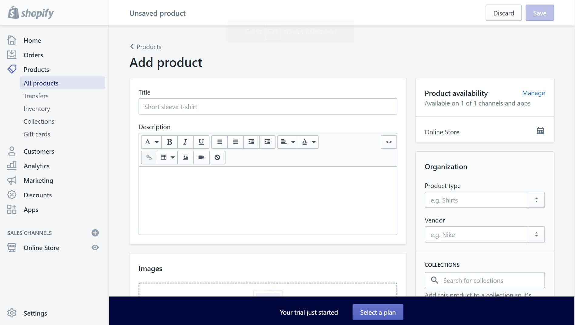 Shopify Ajouter une page de produit