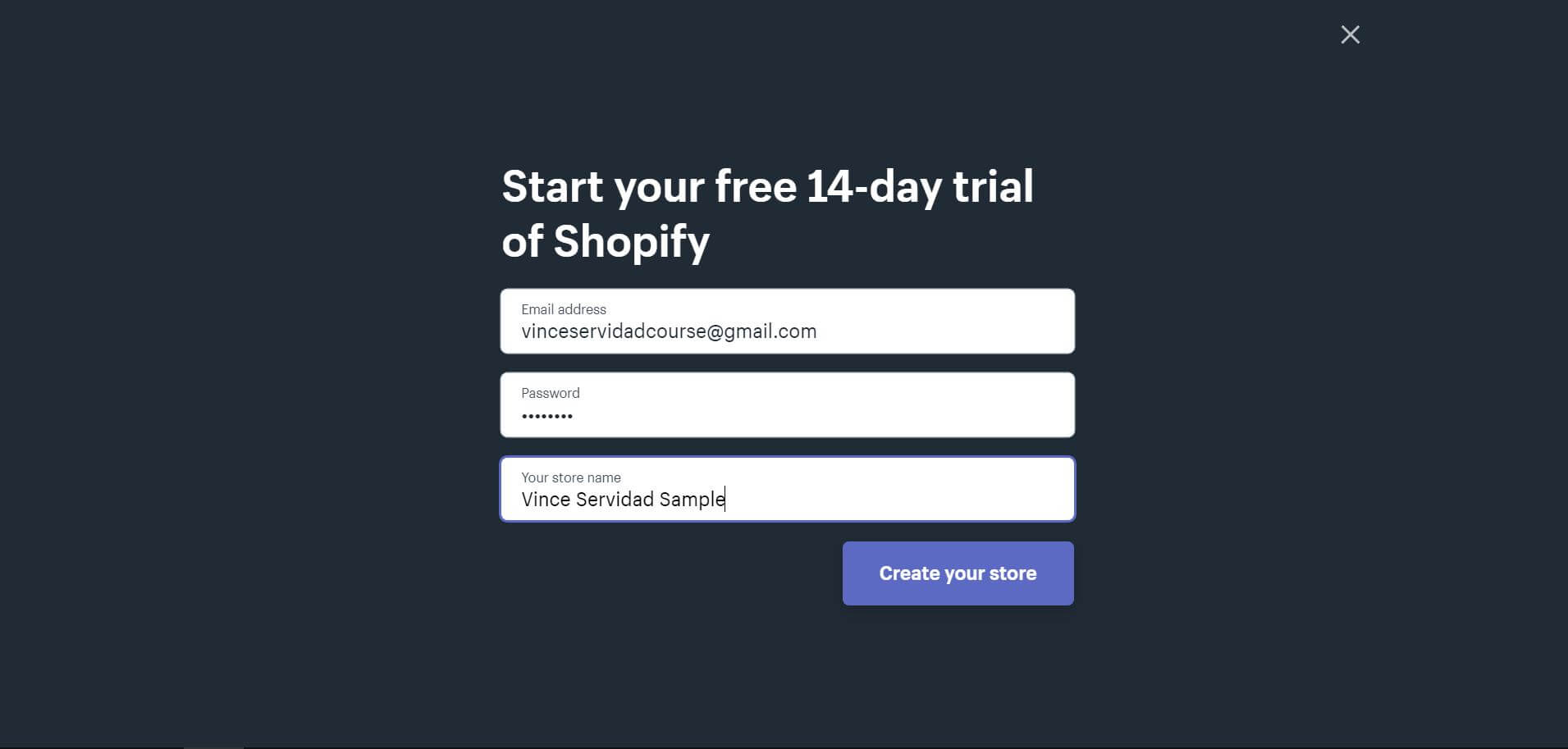 Essai gratuit de Shopify de 14 jours