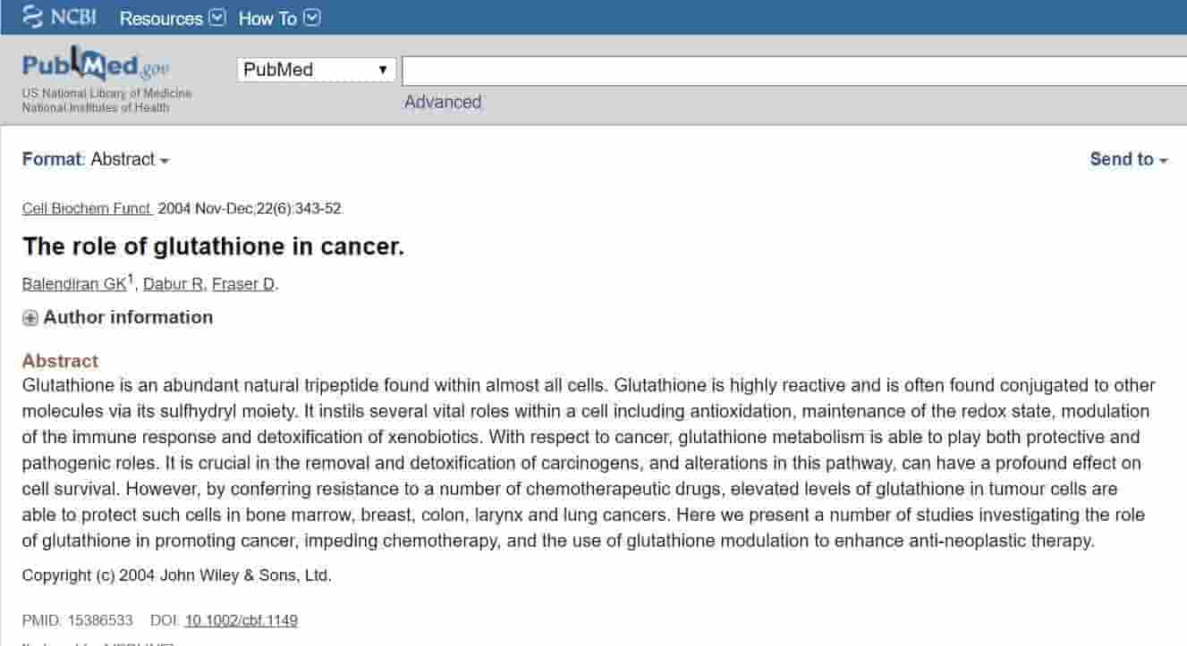 The role of glutathione in cancer