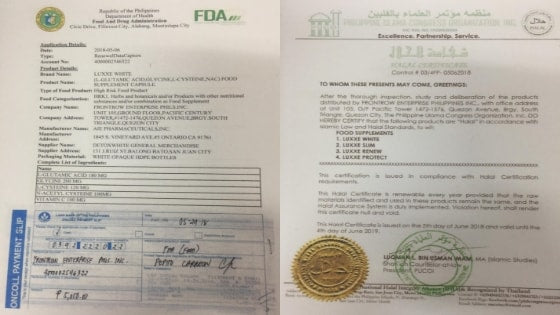 luxxe blanc FDA et certificat halal approuvés