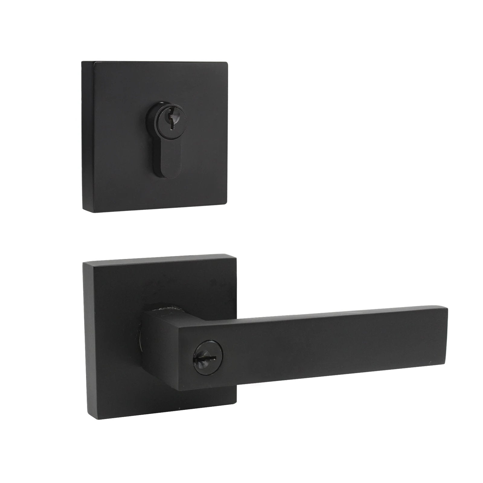 Keyed Entry Door Levers and Double Cylinder Deadbolts Locks Combo Pack