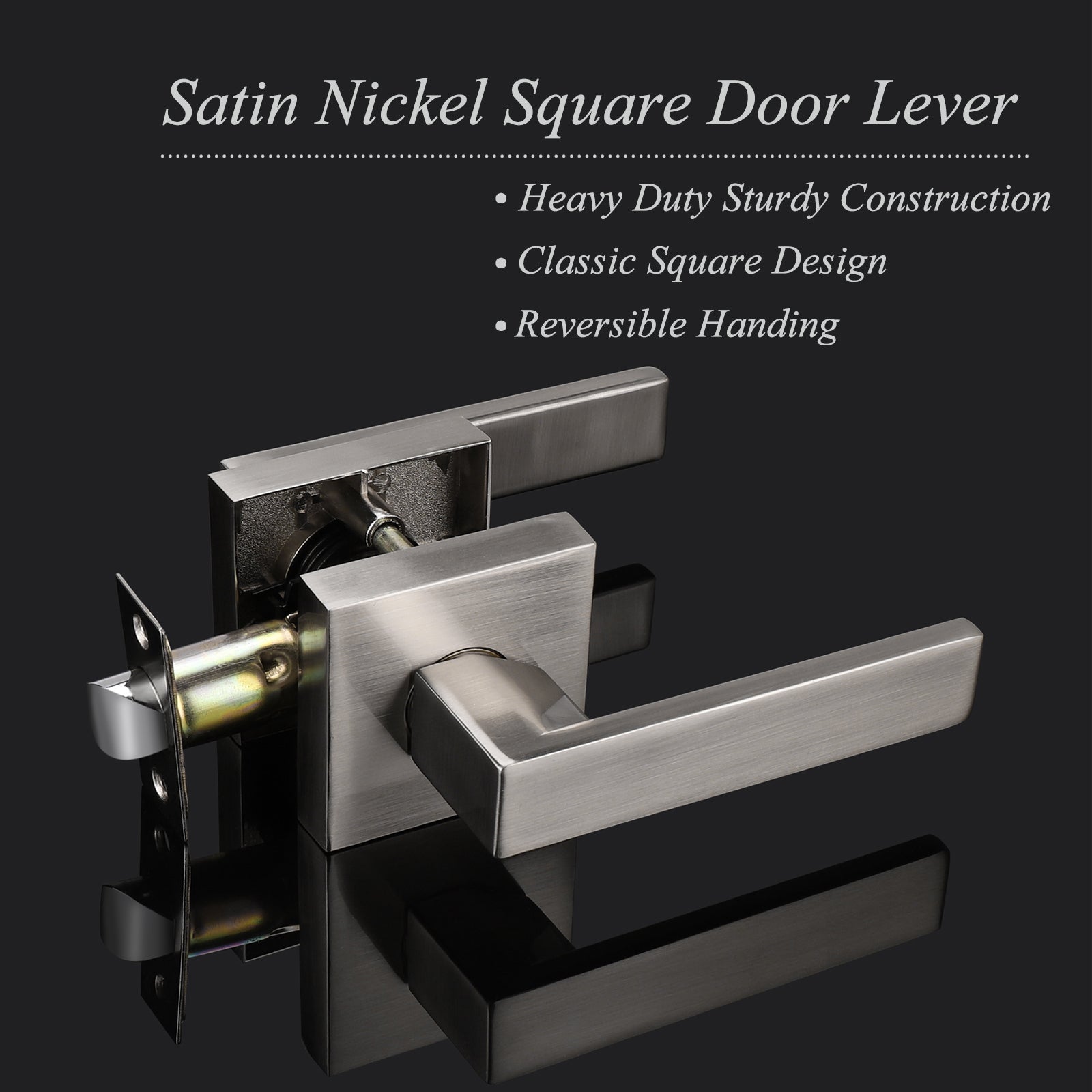 Probrico Door Handles Satin Nickel Finish Hall and Closet Passage Door