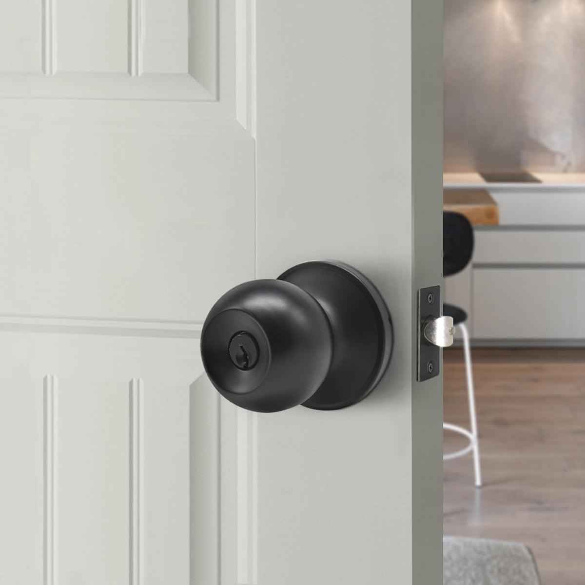 Flat Ball Knob Black Finish Keyed Alike/Keyed/Privacy/Passage