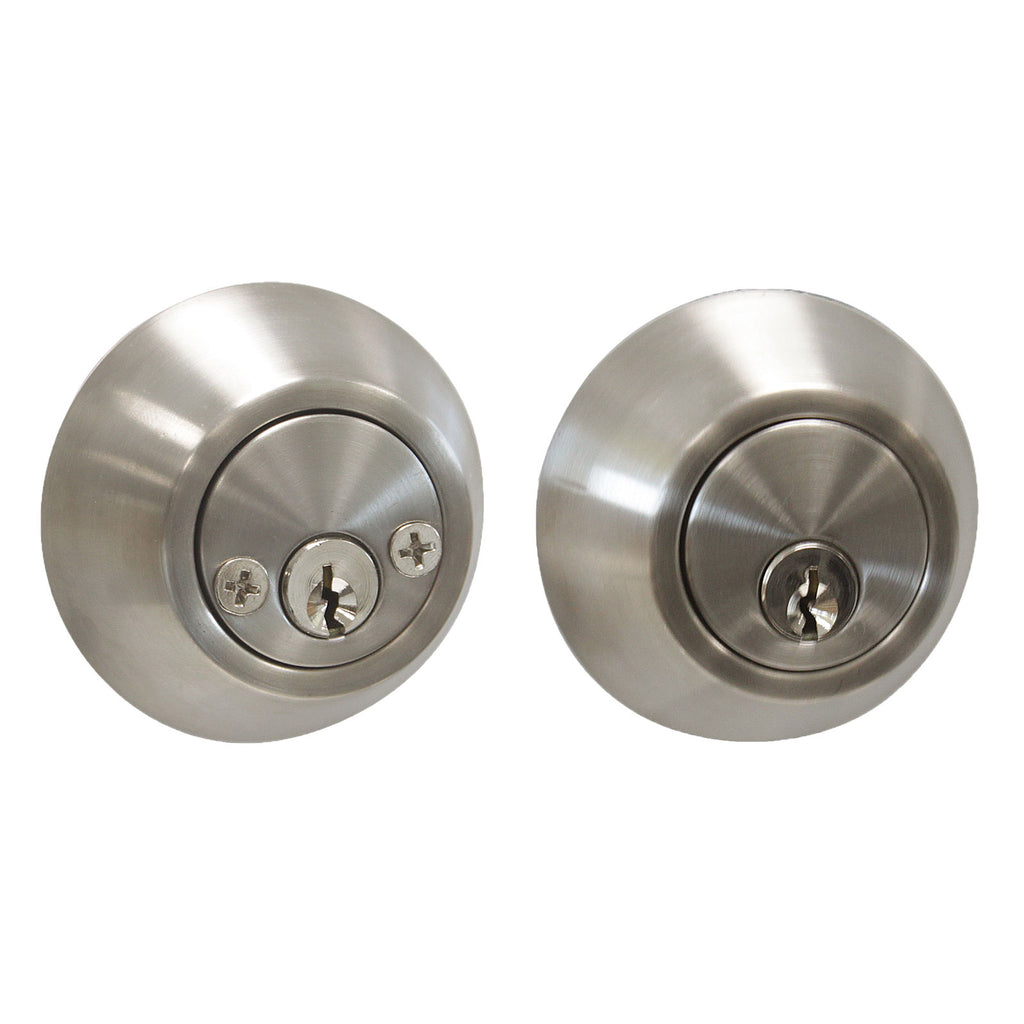 Satin Nickel Finish Double Cylinder Deadbolt Lock Keyed Alike Probrico