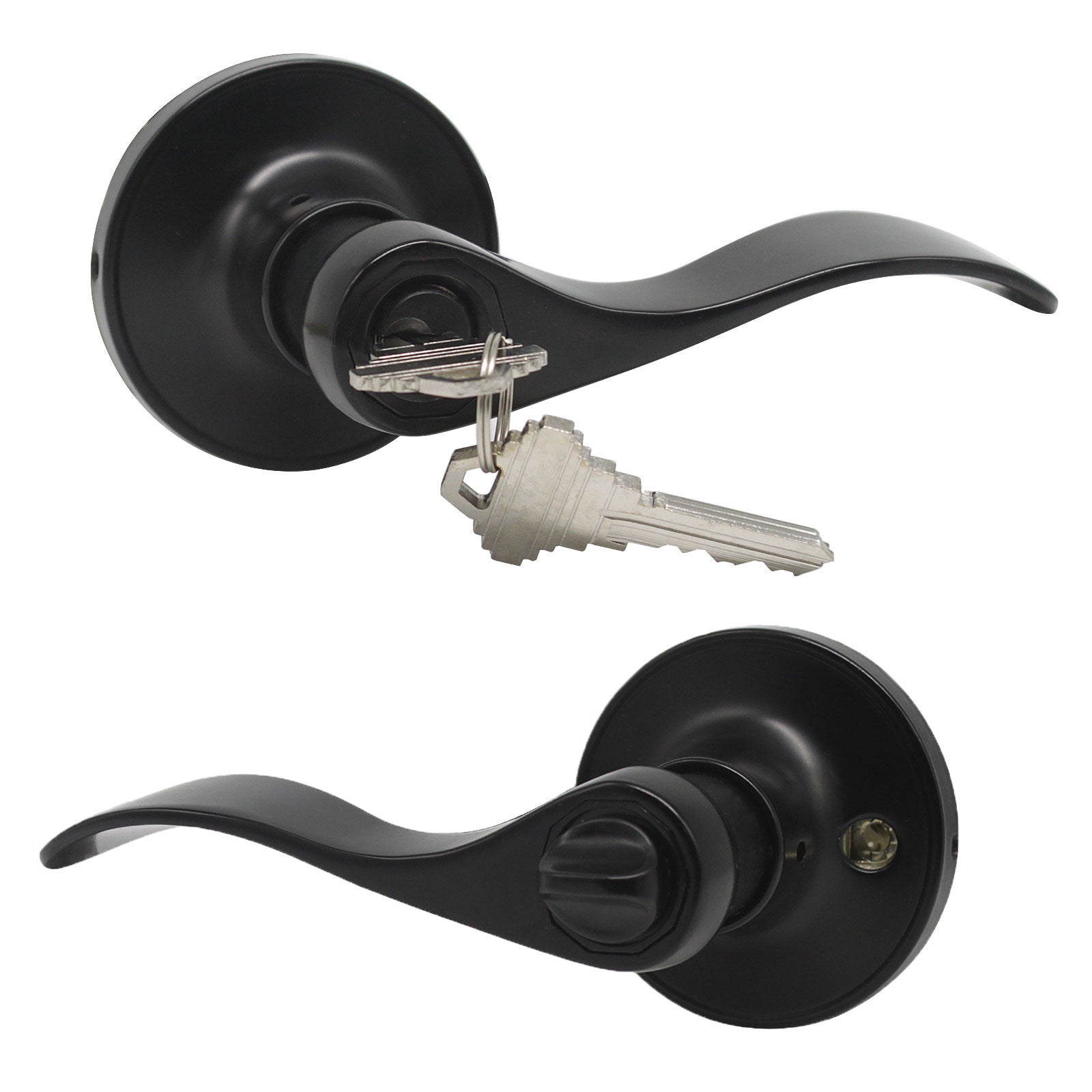 Keyed Entry Door Lever Lock Set (Keyed Alike) Black Finish DL12061BKET