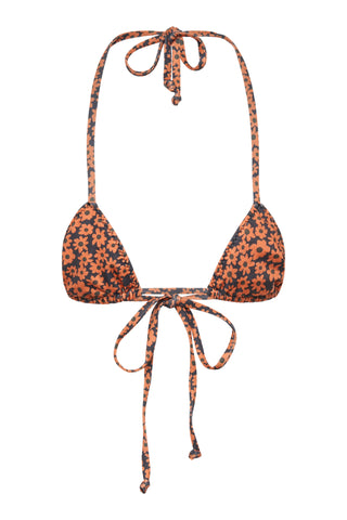 Retro jacquard string balconette bikini top At Twik