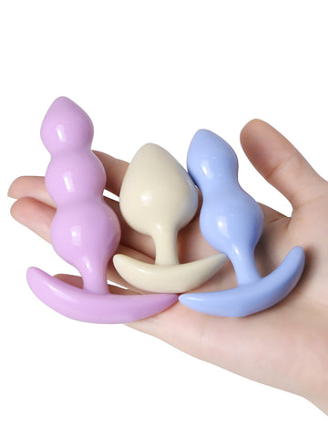 Three piece anal plug set