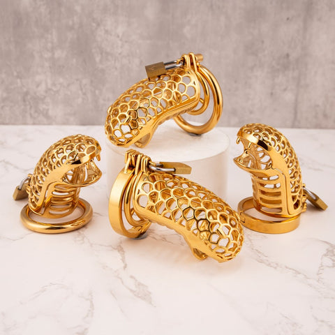 Gold Dragon Chastity Cage