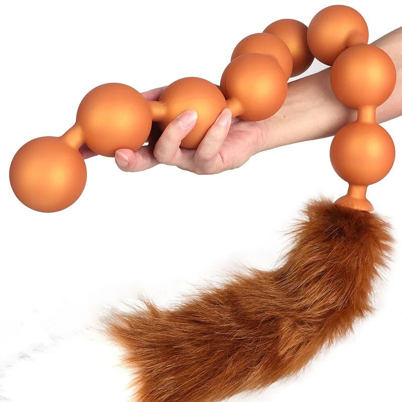 Fox Tail - Large Anal Beads Plug