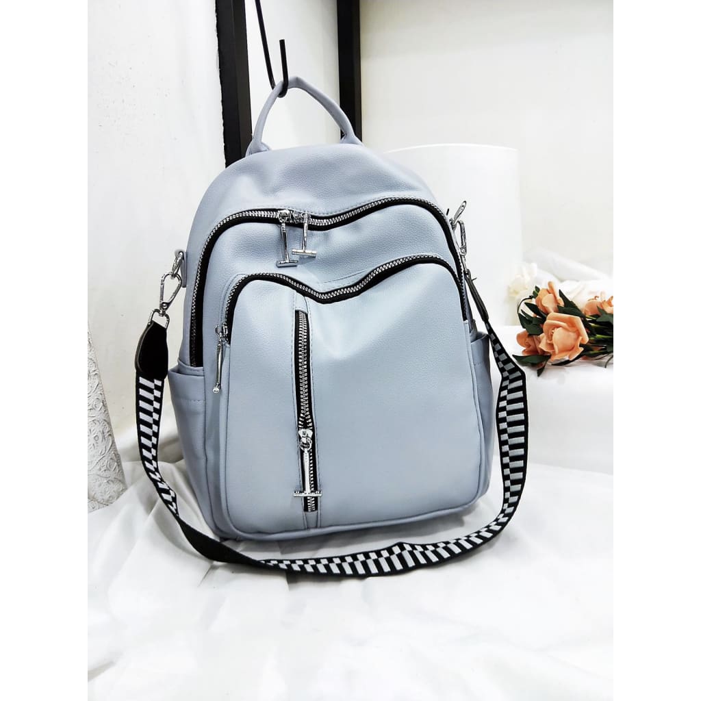 Rucsac blue grey piele eco tip geantă Natalia