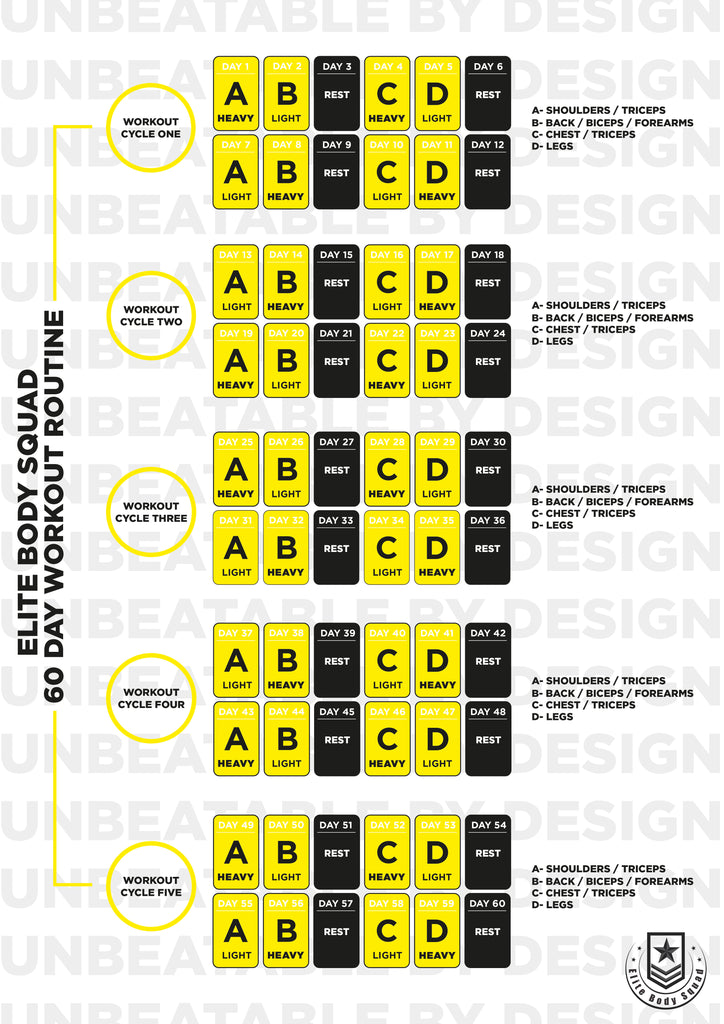 60 Day Workout Routine Planner – Elite Body Squad
