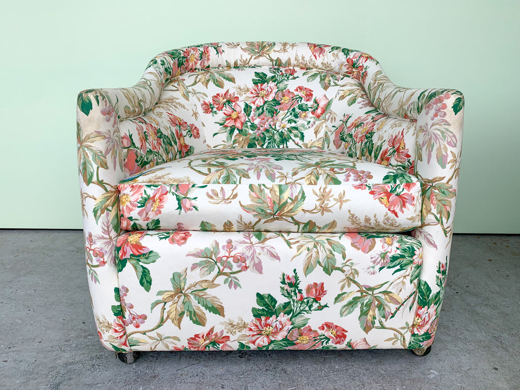 floral barrel chair