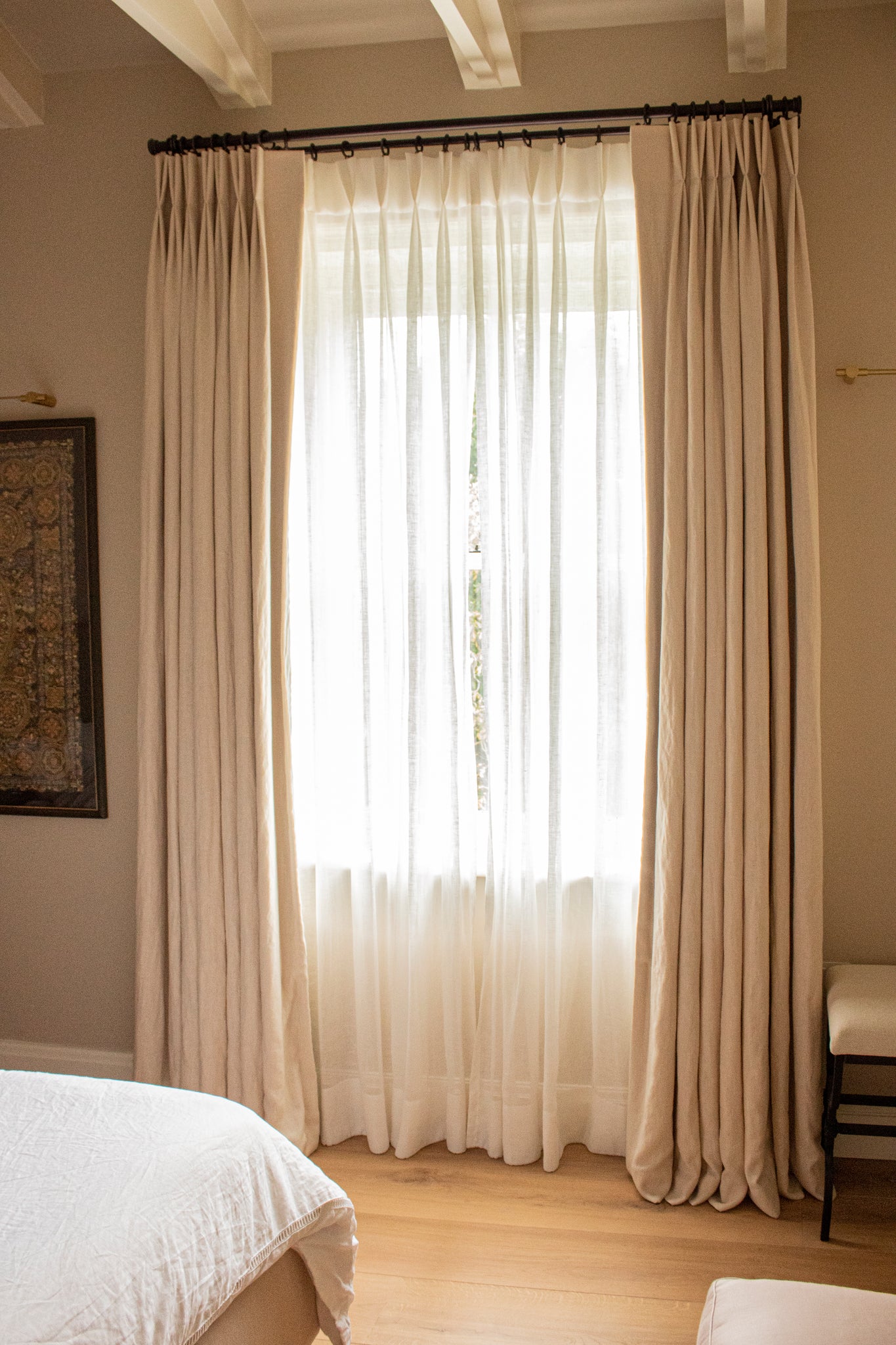 Double Pleat Curtains on a Double Pole – The Hackney Draper