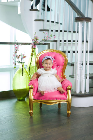 Mini Cinderella throne chair pink/gold