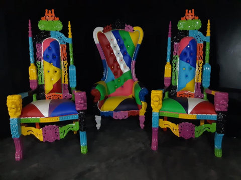 RAINBOW THRONE CHAIRS KING DAVID AND QUEEN TIFFANY