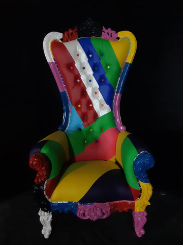QUEEN TIFFANY THRONE CHAIR RAINBOW COLOR