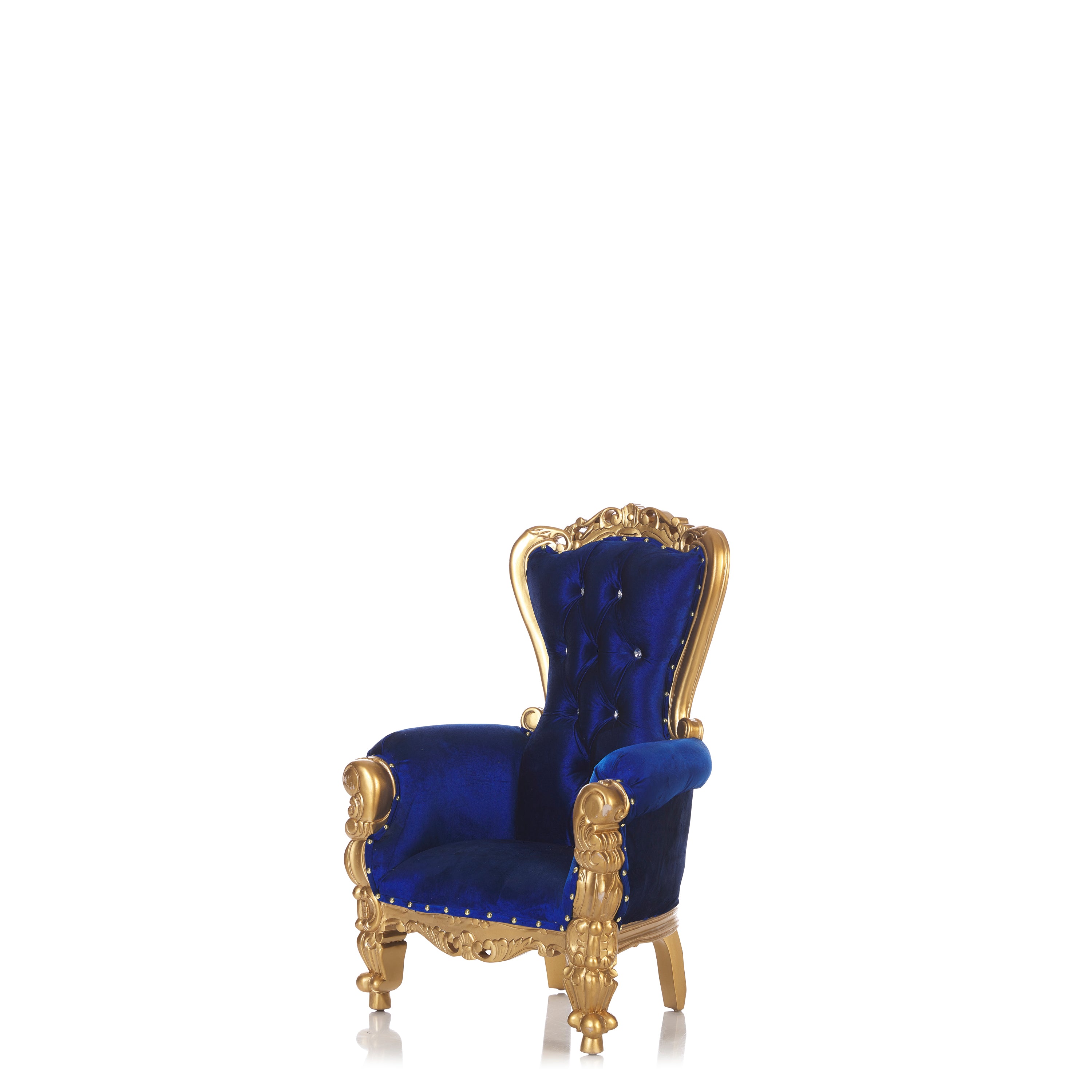 blue and gold throne chair