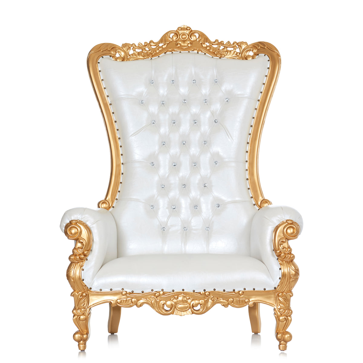 "Queen Tiffany" Extra Wide Throne Chair - White / Gold – THRONE KINGDOM