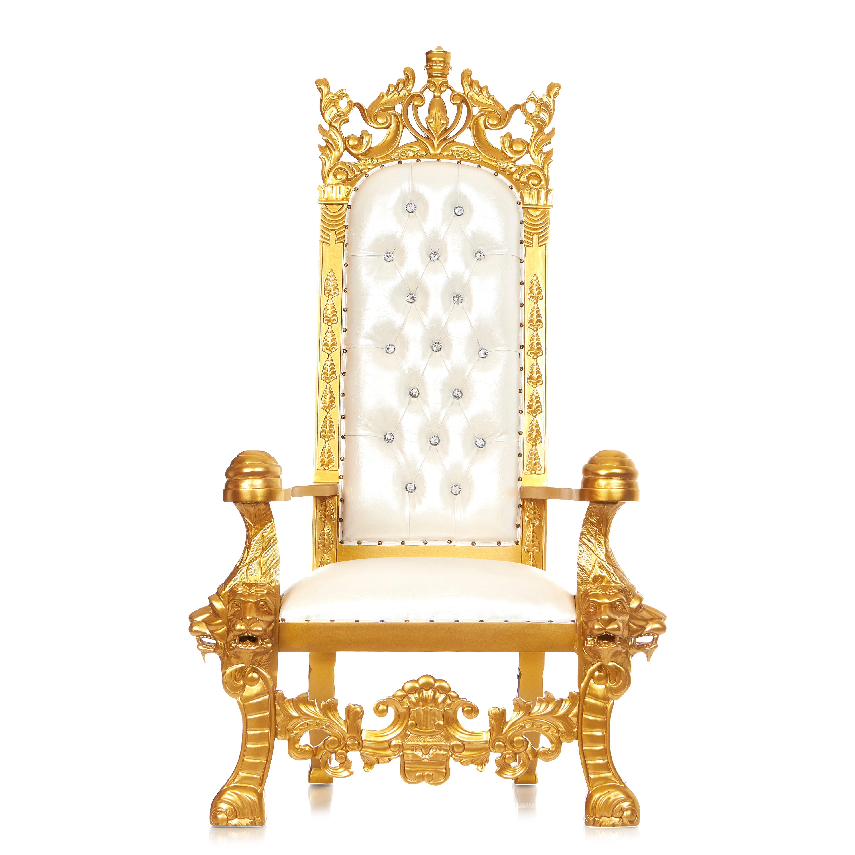 "king solomon" royal throne chair  white  gold