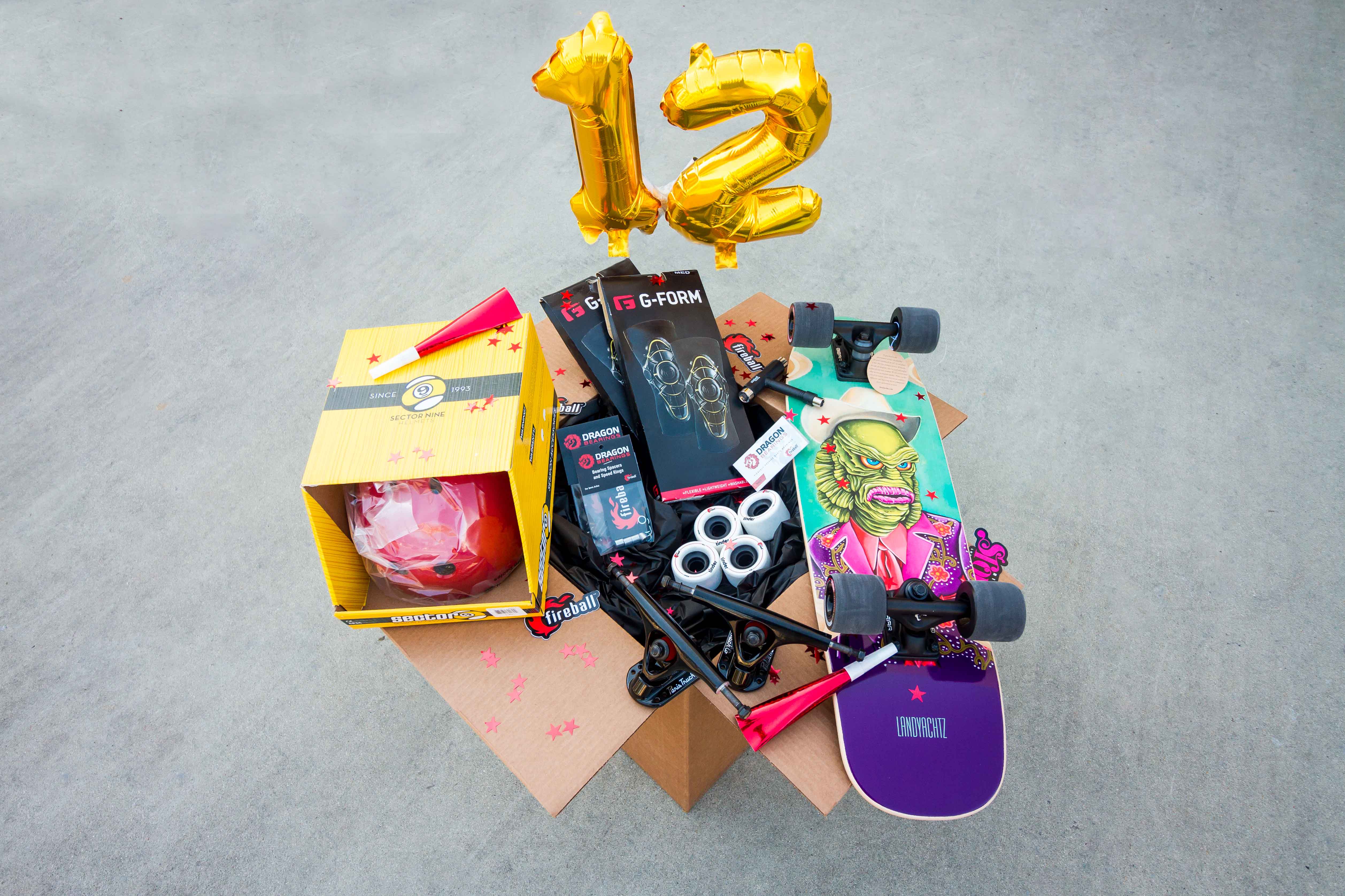 Longboard Give Away Landyachtz Dingy Sector 9 G Form and Fireball Tinder Wheels Dragon Bearings
